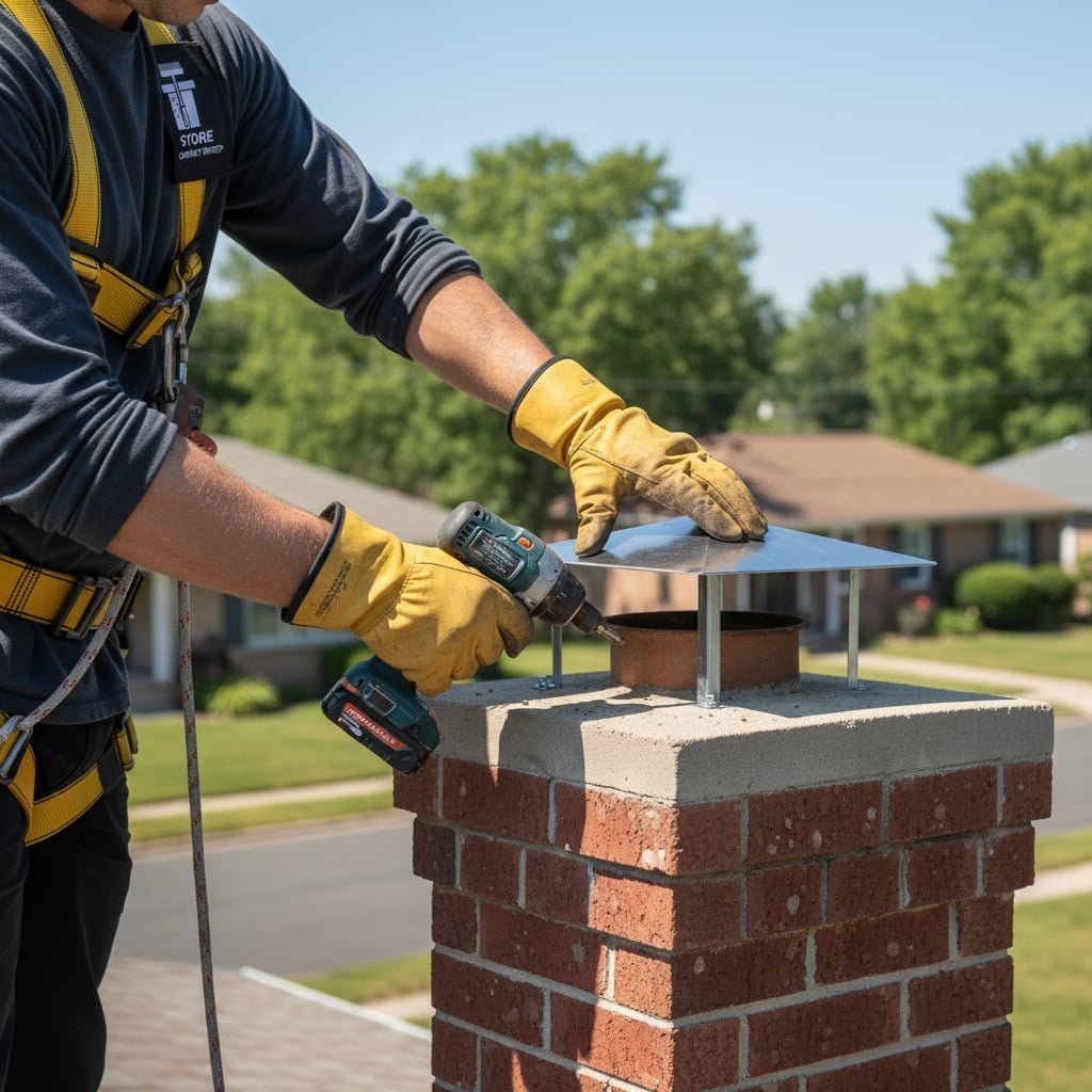Houston Chimney Cap Installation